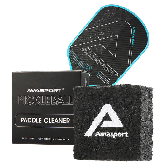 AMA SPORT Pickleball Paddle Eraser Carbon Fiber Pickle Ball Racket Cleaner Pickleball Accessories for Removing Ball Residue & Dirt Restores Grip & Spin (Black)