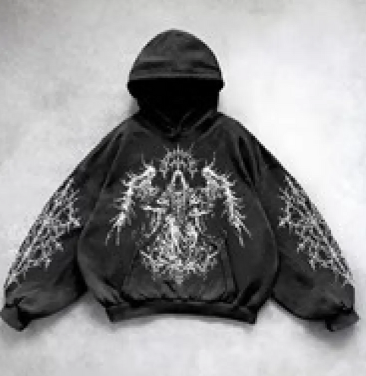 Hooded Printed Hip Hop Y2G Streetwear Sweatshirt